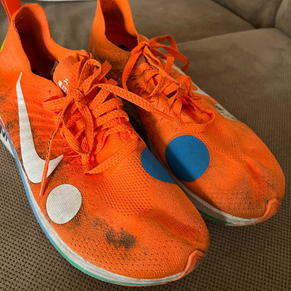 Nike off White Zoom Fly Orange Sneakers